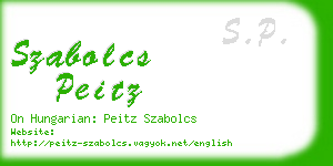 szabolcs peitz business card